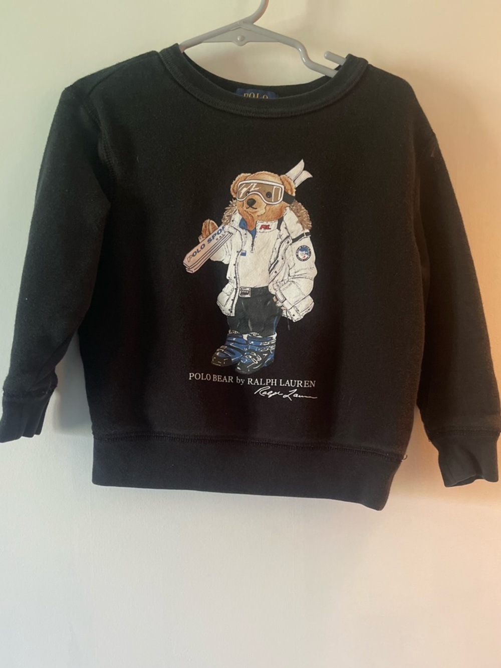 Ralph Lauren Black Polo Bear Graphic Crewneck Sweatshirt